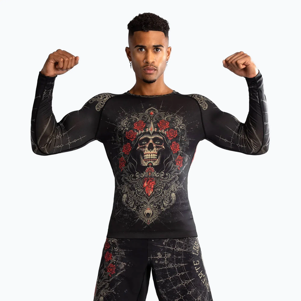 Рашгард Venum Santa Muerte 5.0 deep black/gold