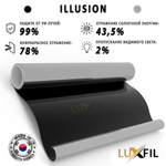 Пленка солнцезащитная зеркальная ILLUSION (Exterior) LUXFIL, на отрез (ширина рулона 1,524 м.)