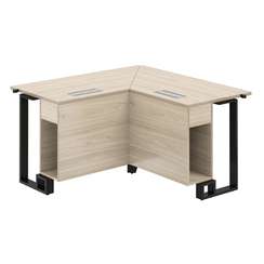 SP.0105.AR.AR.WH / Модуль угловой 1400х1400х750 / столешница:акация равелло, подстолье:акация равелло, металлокаркас:белый, лючок:серый