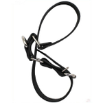 Ременные наручники с полукольцом (узкие) (Цвет: черный с серебряным)