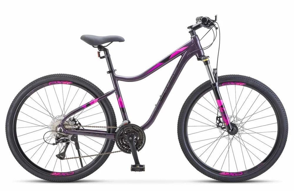 Велосипед горный женский Stels Miss-7700 MD V010 темно пурпурный колеса 27.5", рама 19