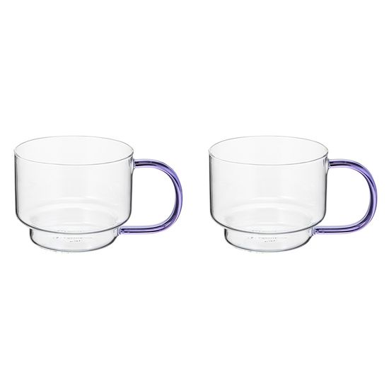 Набор кружек orb, 400 мл, прозрачные/фиолетовые, 2 шт.