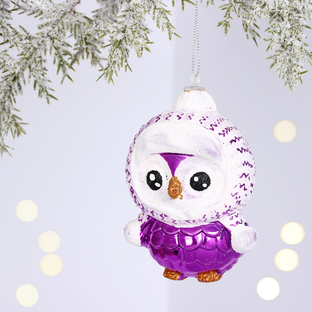 Ёлочная игрушка «Чудной пингвин» 7*5*10 см, Фиолетовый