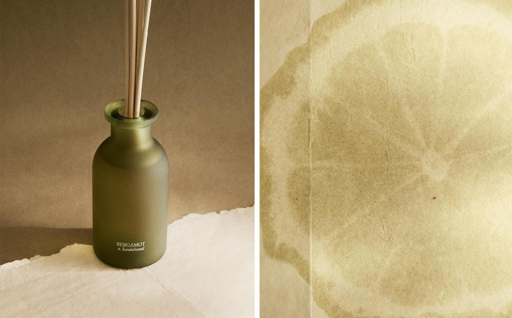 Zara Home BERGAMOT & SANDALWOOD SCENTED REED DIFFUSERS — ароматический диффузор с тростниковыми палочками, Бергамот и Сандал, 195 мл
