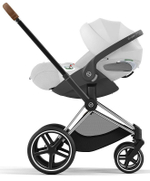 Коляска 3 в 1 Cybex Priam IV Chrome Brown complete и автокресло Cloud T i-Size Platinum White Plus Leaf Green
