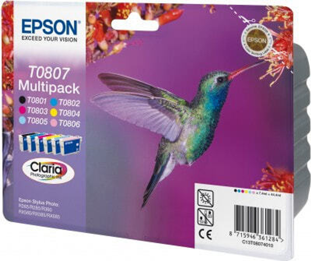 Epson Multipack 6-colours T0807 Claria Photographic Ink C13T08074010