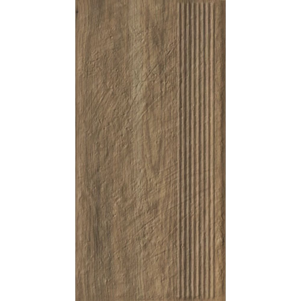 Paradyz Carrizo Wood - Ступень простая структурная с насечками 300x600