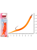 Крючок HIGASHI оснащенный кембриком Gummi Makk #4/0 (set-3pcs) #05 Orange; 3 шт