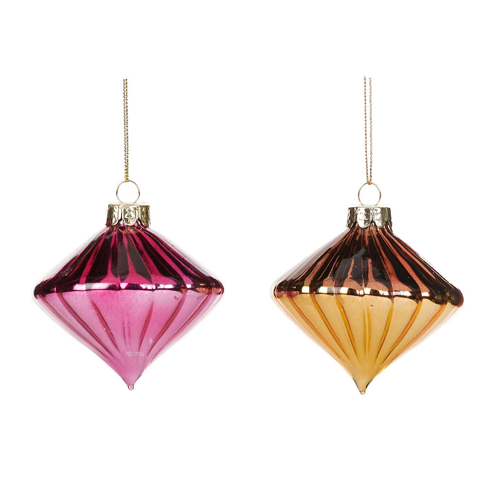 Шарики 3шт 8см Goodwill ромбики розовые/золотые в ассортименте