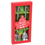 Набор для десерта «Снежинки» 2предмета (ложка+вилка) в подарочной коробке,цвет серебро