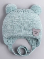 Шапка для мальчика осенняя с завязками и помпонами