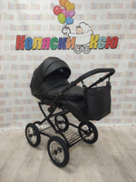 Коляска модульная Indigo Barbara Eco Classic be 03 (черная кожа)