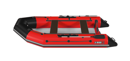 Лодка ПВХ X-River Rocky 335 НДВД + усиленное дно и баллон, красная/фурнитура черная
