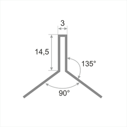 Профиль из нержавеющей стали SBP025-14,5H глянец 2700 мм