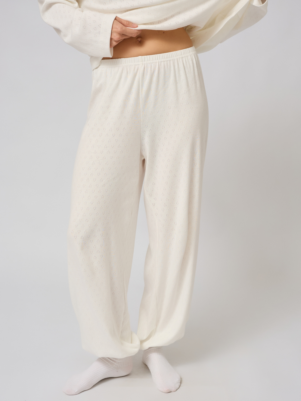 Пижама с брюками и лонгсливом " сердечки"