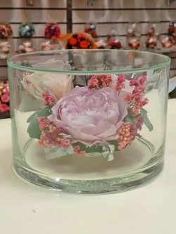 натуральные цветы в стекле, вакуум