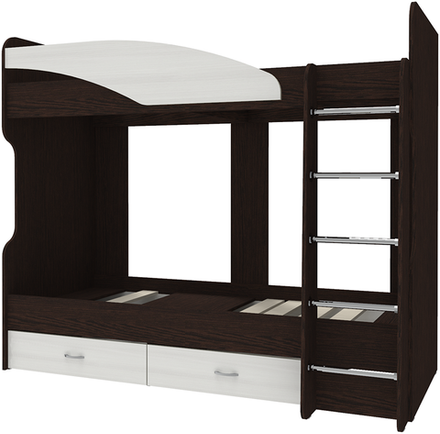 Двухъярусная кровать КарИВи Мийа Венге Белое Дерево