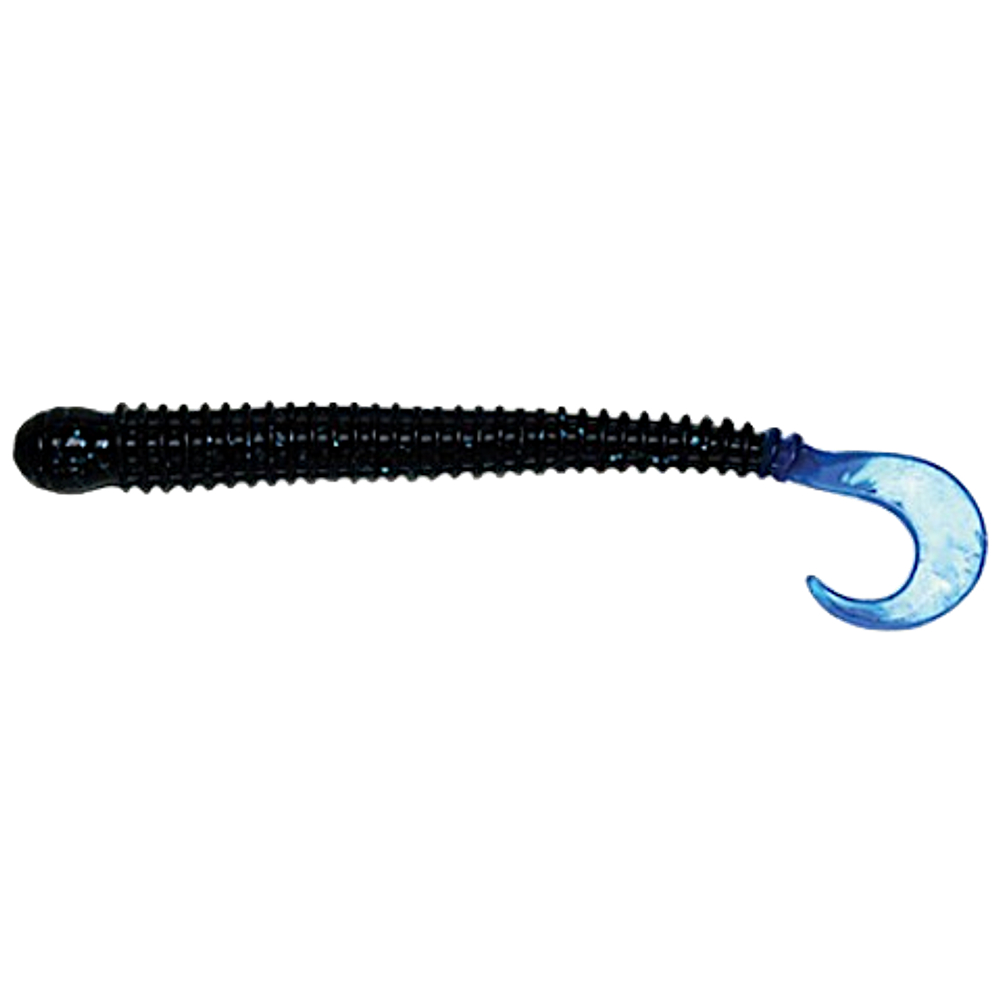 Мягкая приманка BBB Ring Worm 4-18 Black Blue Metal Flake-Blue Tail  1упак.