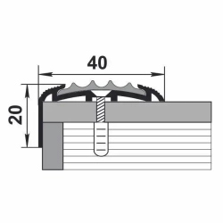 Алюминиевый угловой порожек с противоскользящим покрытием 90 см