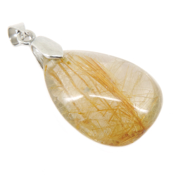 Кулон "Капля" кварц-волосатик