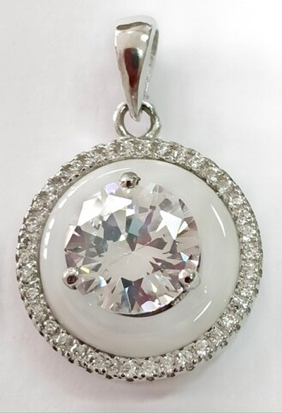 Ювелирная подвеска из серебра с керамикой