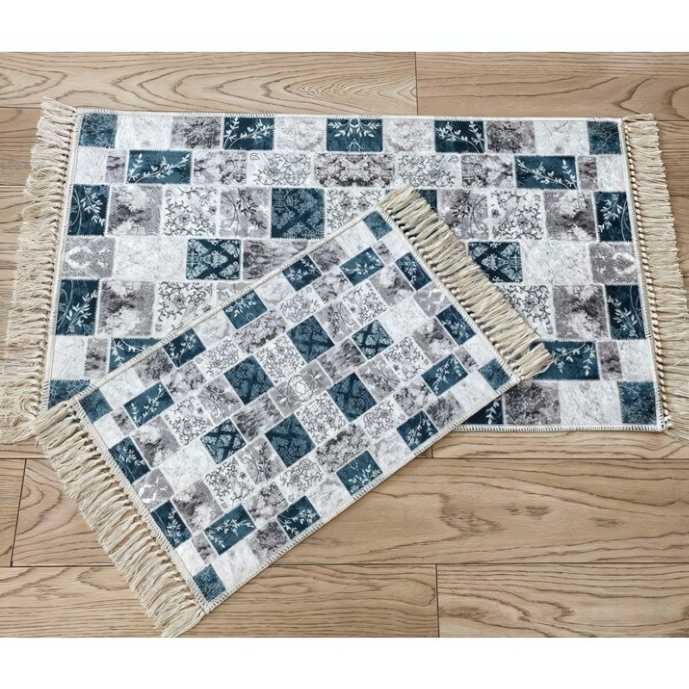 Набор ковриков DECORATIVE цифровая печать с бахромой 60*100+40*60 6592v