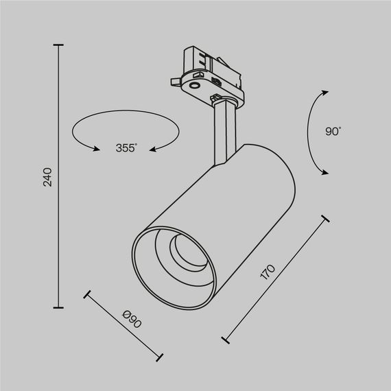Трековый светильник Maytoni Technical TR197-3-40WCCT-M-W