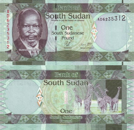 Южный Судан 1 фунт 2011 Жирафы UNC