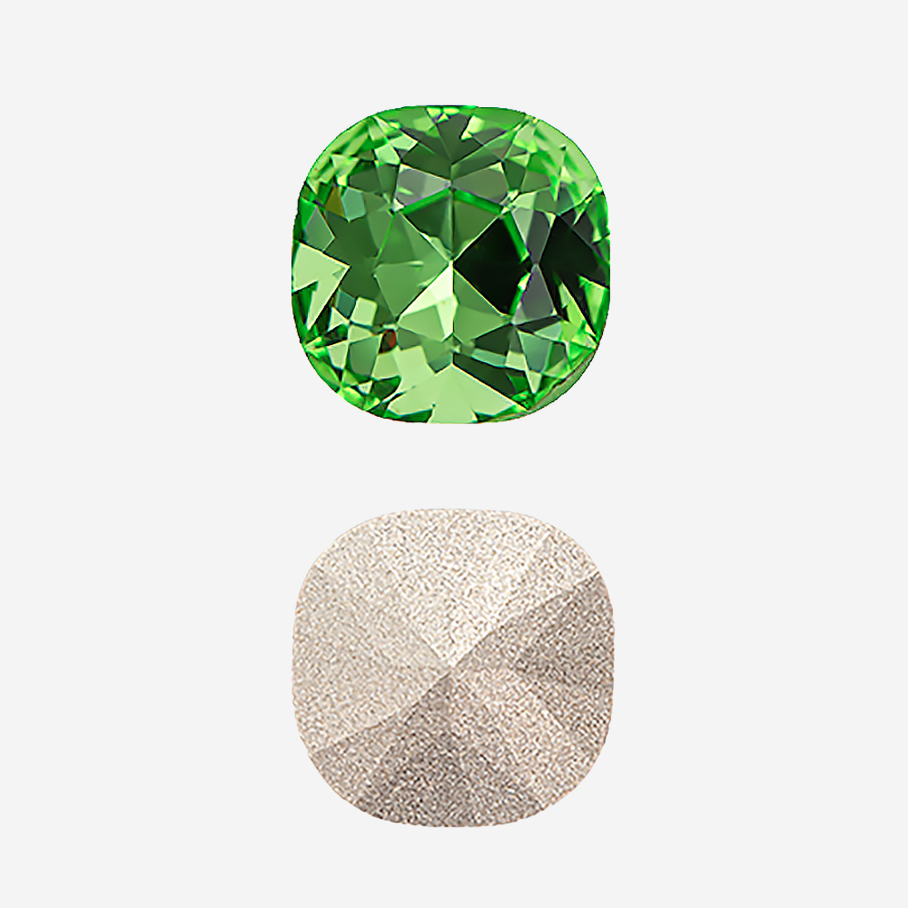 Кристалл Кушон (Сushion), оттенок "Перидот"/"Peridot", 12мм