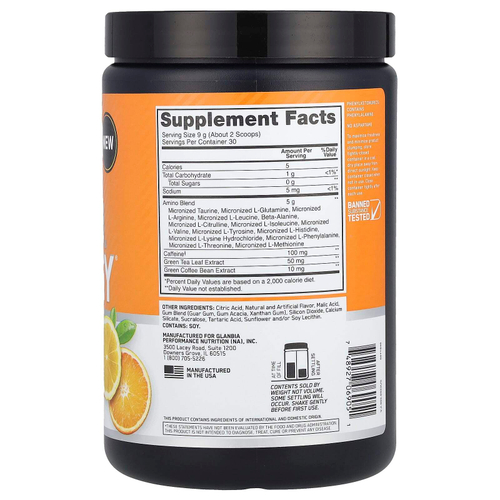 Optimum Nutrition, Essential Amin.O. Energy®, цитрусовый спрей, 270 г (9,5 унции)