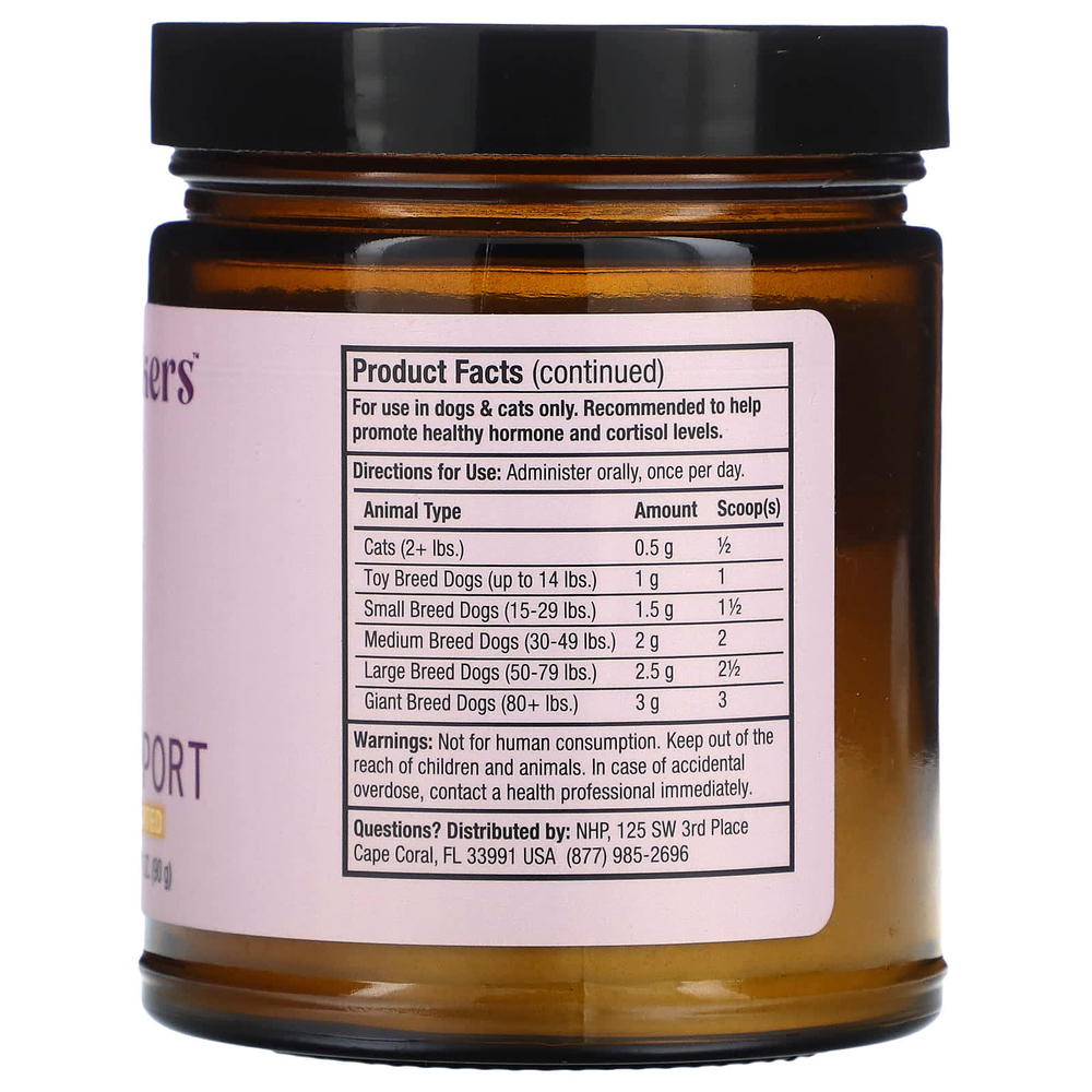 Dr. Mercola, Bark & Whiskers, добавка для поддержки надпочечников, для собак и кошек, 90 г (3,17 унции)