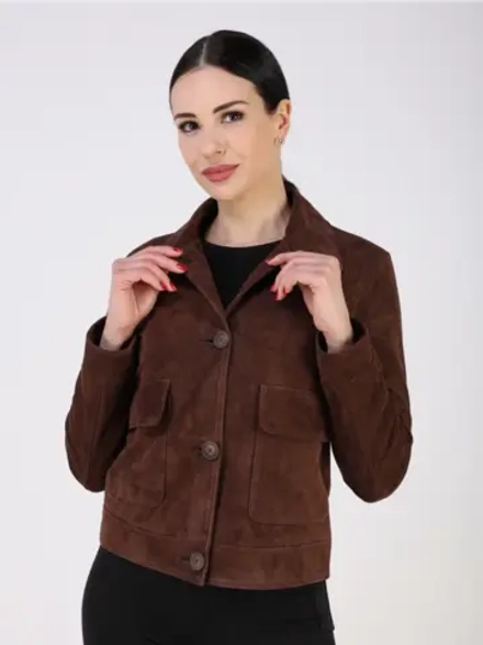 Кожаная куртка демисезонная замшевая пиджак укороченный