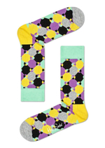 Носки унисекс Diamond Dot Sock с геометрическим принтом (Размер: 25) (Цвет: серый с жёлтым)