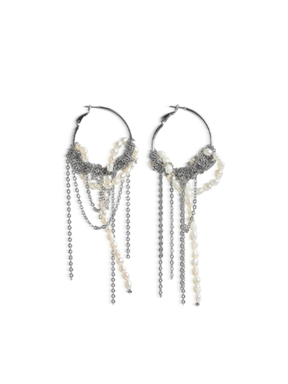 Серьги "Pearl kongo" Silver