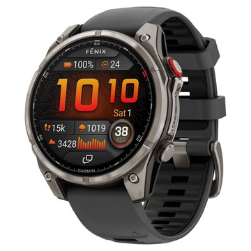 Garmin Fenix 8 PRO, 47 мм, AMOLED, Sapphire, Titanium with Graphite/Black Silicone Band
