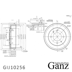 Барабан тормозной HYUNDAI Elantra/Matrix 00-06 GANZ GIJ10256