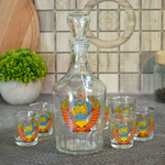 Набор для вина 7 предметов (графин, 6 стопок 50мл) "СССР"