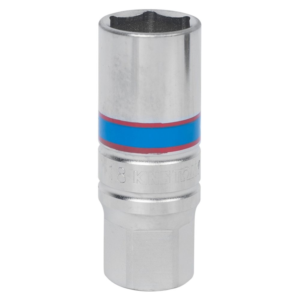 Головка свечная шестигранная 3/8&quot;, 18 мм, пружинный фиксатор KING TONY 36A518