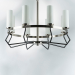 723085 Люстра FLUME 8х40W E14 ЧЕРНЫЙ МАТОВЫЙ/НИКЕЛЬ