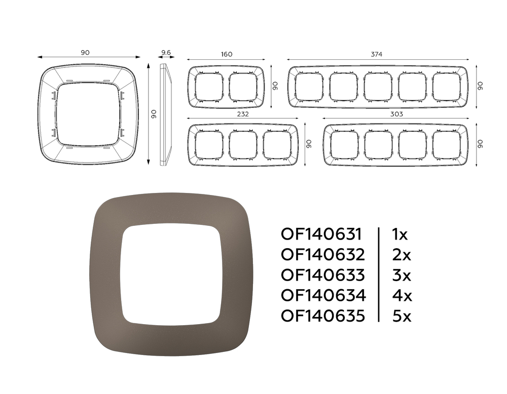 OF140633 Рамка OMEGA Ecta (Темная бронза матовый) 3-ая