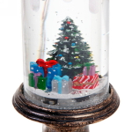 Сувенир с подсветкой Christmas «Свеча с ёлкой и подарками» 26 см (без музыки)