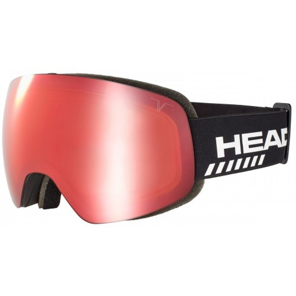 HEAD очки ( маска) горнолыжные 390009 GLOBE TVT RACE + SpareLens UNISEX ( сдоп линзой black/black/TVT red)