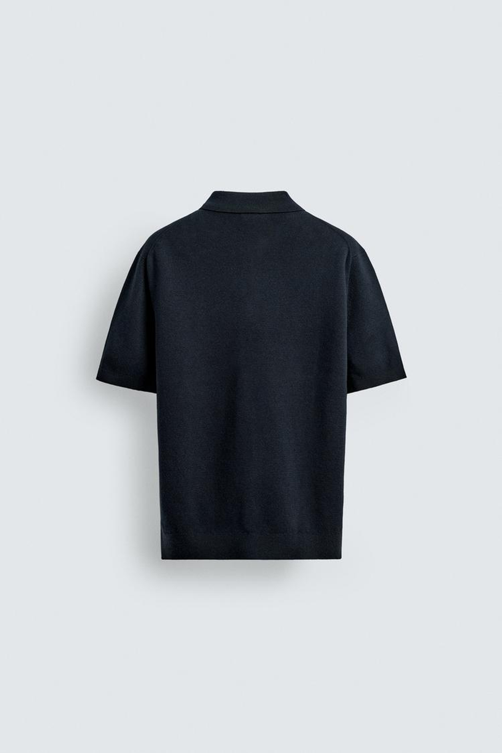 ZARA ТРИКОТАЖНОЕ ПОЛО НА МОЛНИИ, МОРСКОЙ СИНИЙ