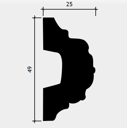 Европласт. МОЛДИНГ ГИБКИЙ 1.51.348 (49*25*2000мм). Гибкий полиуретан.