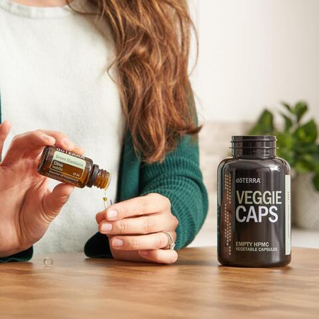Пустые растительные капсулы для приема эфирных масел внутрь doTERRA, Veggie caps, 160 шт.