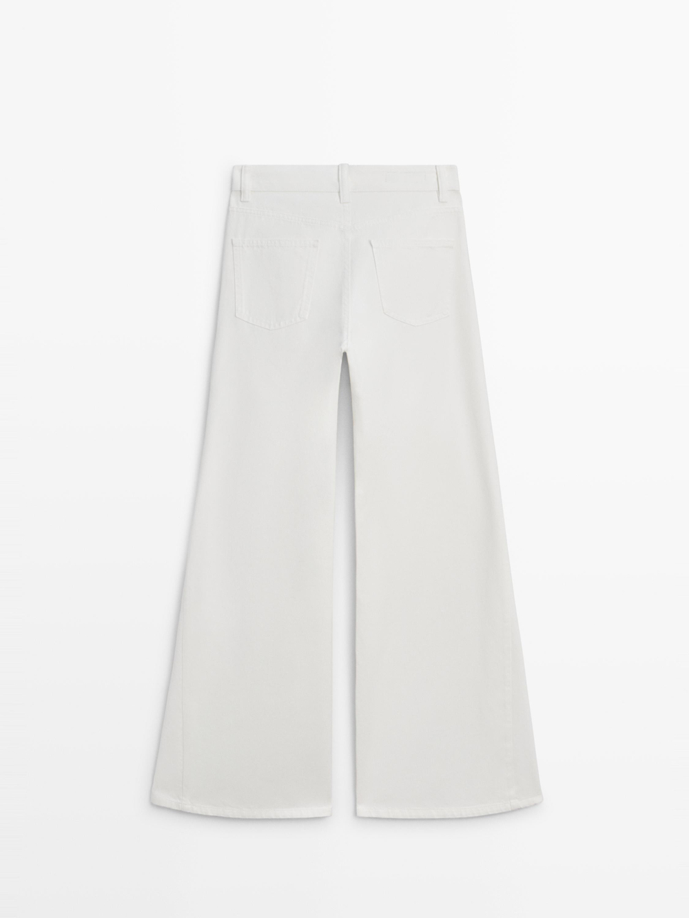 Massimo Dutti Джинсы с высокой талией и расклешенным кроем, белый
