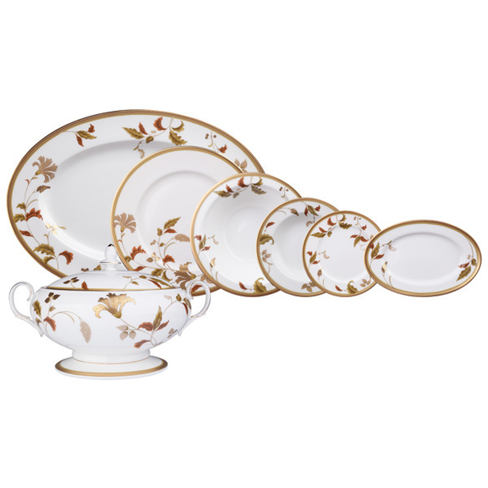 Сервиз столовый на 12 персон 41 предмет Noritake Айла Золотой кант