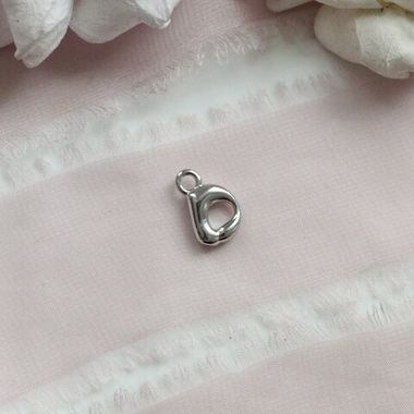 УЦЕНКА!!! Буква D, родий, 13 мм, 1 шт, У006