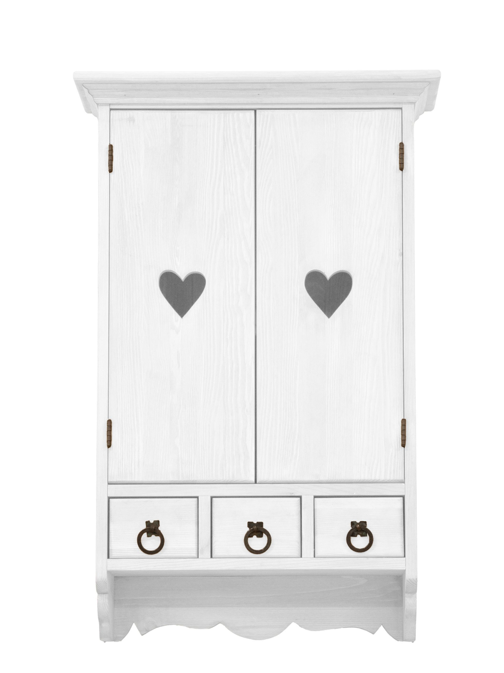 Шкаф навесной Прованс 2 двери 3 ящика для ванной и кухни из массива сосны, эвкалиптовый