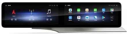 Магнитола для Mercedes-Benz C-класс W205, GLC X253 2014-2018 NTG 5 - Carmedia (2 экрана 12.3") на Android 10, 8Гб+128Гб, CarPlay, 4G SIM-слот